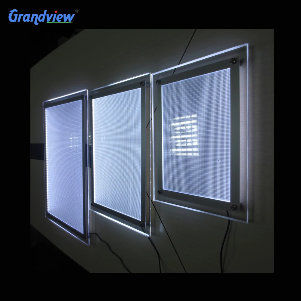 wall mounted small photography crystal acrylic super slim advertising led light box display illuminated advertising boards sign