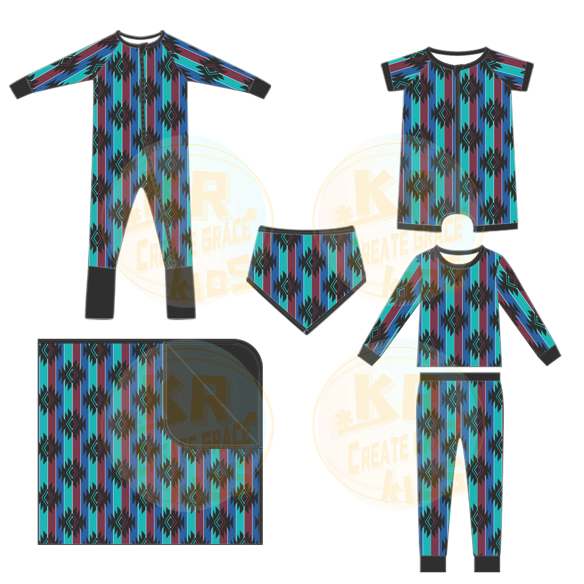 Custom high quality western design baby boys toddler infant bamboo fiber rompers kids boy matching accessories clothes