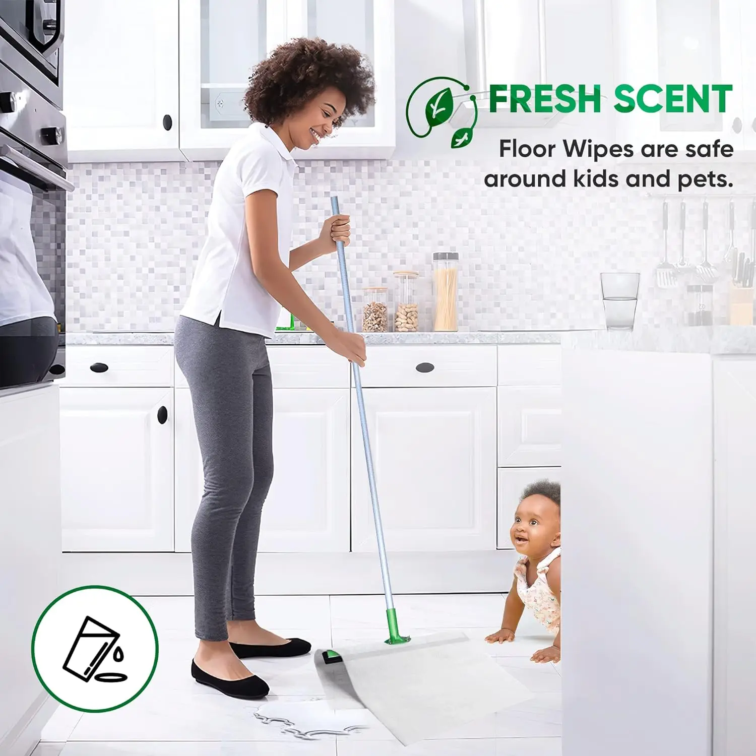 Lookon Wet Wipes Manufacturer Non-woven Kitchen Floor Cleaning Cloth Floor Electrostatic Dusting Cloth Floor Mop Wipes