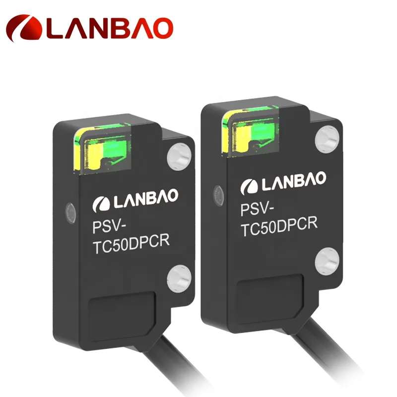 LANBAO миниатюрный фотоэлектрический датчик переключателя 50 см NPN NC 10-30 В постоянного тока Датчик положения