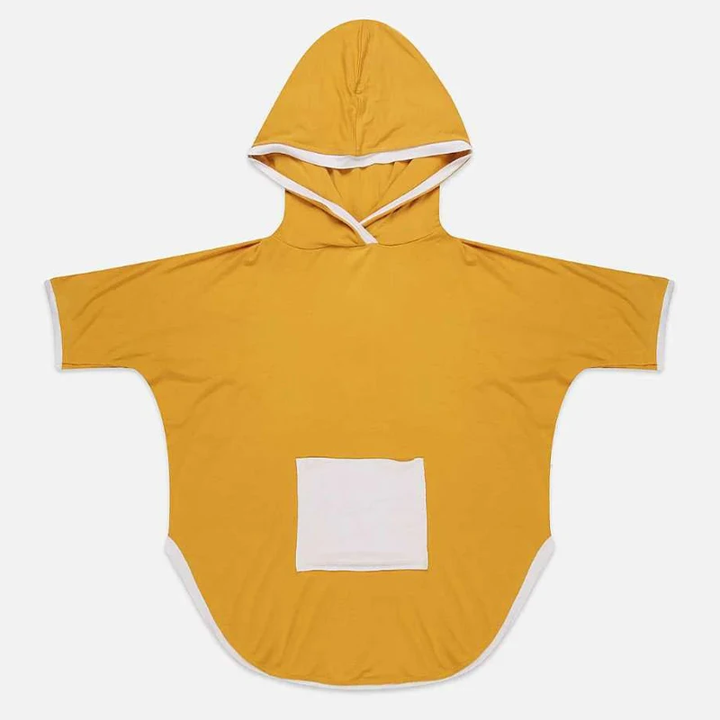 Organic kids bamboo poncho custom kids beach towel hooded poncho eco friendly children hooded towel jersey  beach poncho kids