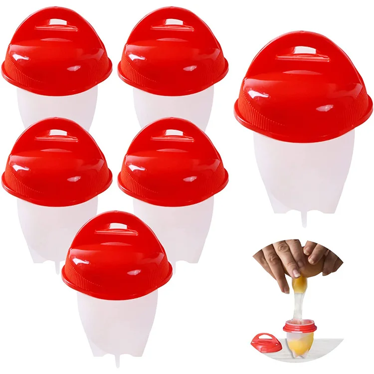 6Pcs/Set Egg Poachers Cooker Silicone Non-Stick Egg Boiler Cookers Pack Boiled Eggs Mold Cups Steamer Kitchen Gadgets Tools