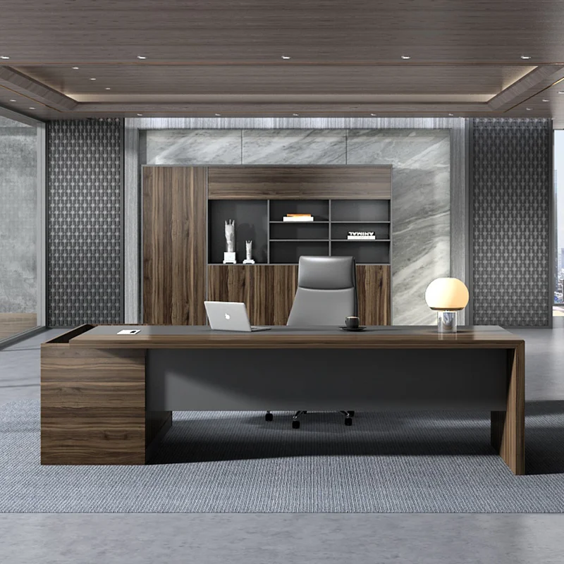 2000*1600*760 Size Walnut Color Chinese Luxury Executive Ceo Office Desk