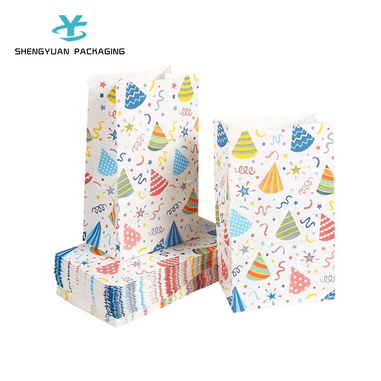 Wholesale eco recycled cute takeaway packaging custom character cartoon unicorn gift paper bag for kids