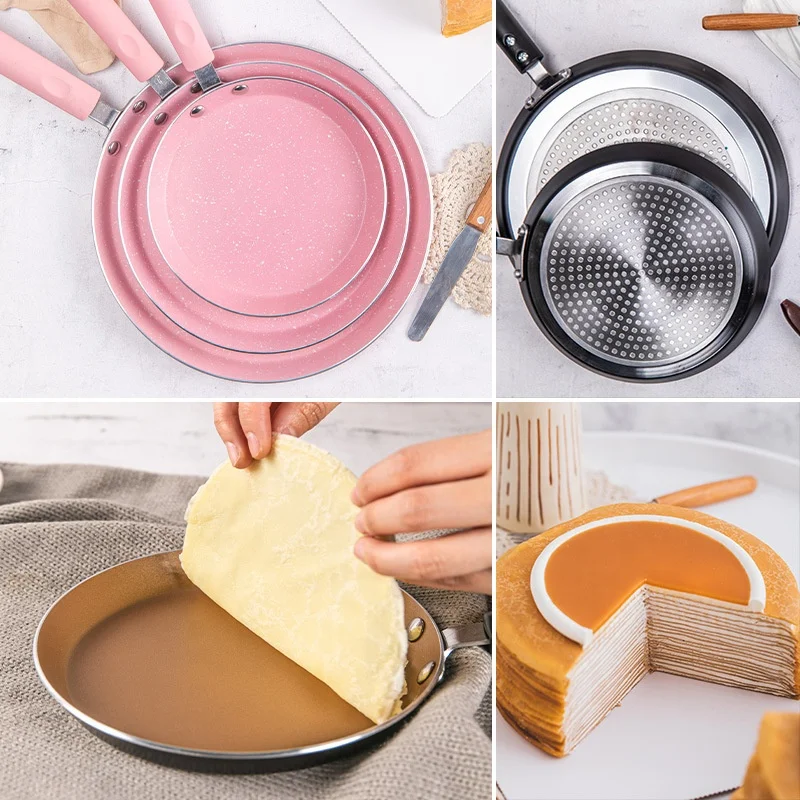 Алюминиевая антипригарная сковорода для пиццы dosa tawa pan 20 24 26 28 см с силиконовой ручкой и индукцией