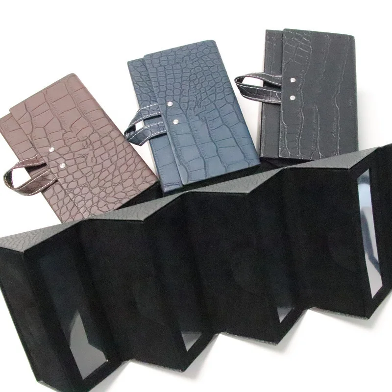 
2020 luxury travel eyeglasses case 4 slots foldable travel organizer sunglasses case 