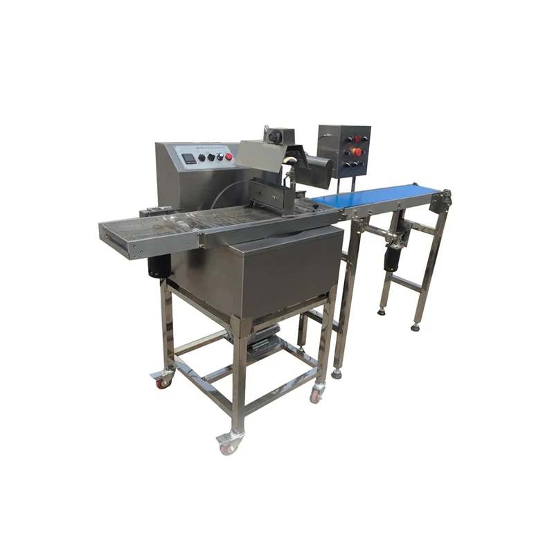 High efficiency 15kg chocolate coating machine for donut chocolate enrobing machine