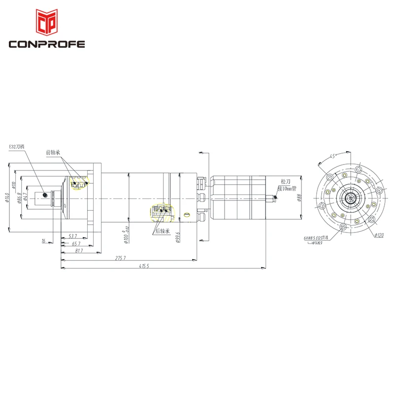 Conprofe ультразвуковой графитовый обрабатывающий центр 3 оси CNC профиль VMC Китай обрабатывающие центры