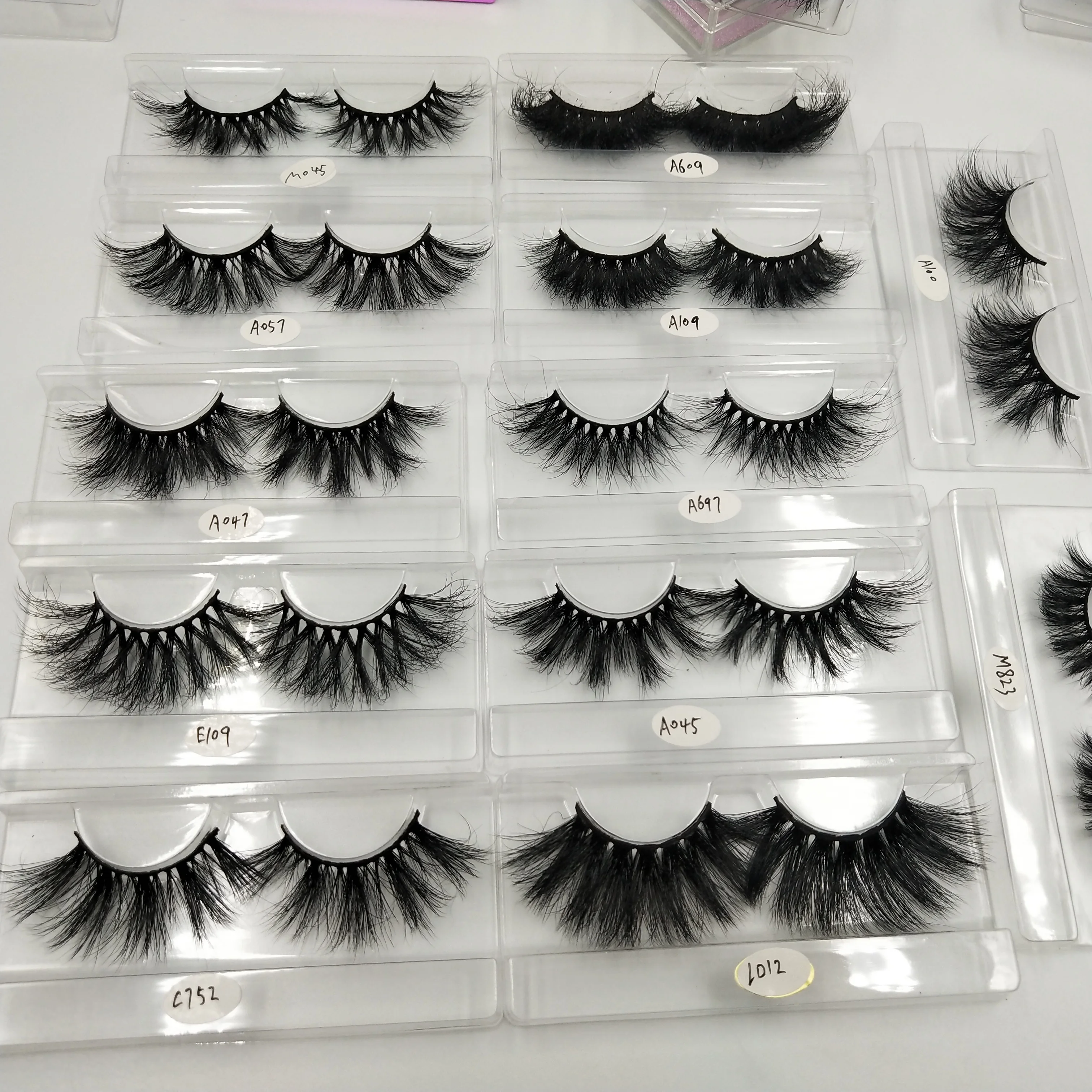 100% 3D Mink Lashes Wholesale False Eyelash 25mm eyelash, private label 25mm mink eyelashes