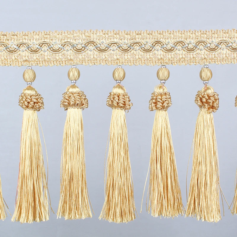 
Long Tassel Fringe 100% Polyester Yarn Handmade For Big Curtain Table Cloth 