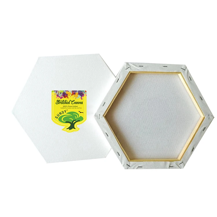 2024 Hot Sale OEM Hight Quality New 40X50 Shape White Cotton Round Blank Large Heart Stretched Canvas Board for Painting
