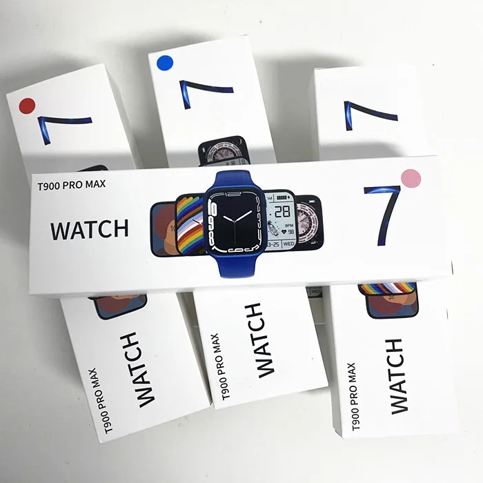 New Arrivals 2022 Fashion Silicone Watch Bands Series 7 smart watch T900 Pro max IP68 Waterproof Sports Smart Watch