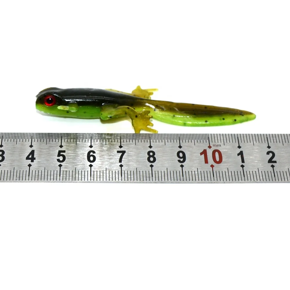 TAKEDO SP06 Frog Tadpole Soft Bait  8Cm 3.8G 3D Eyes Salamander Bait Two-Tone Simulation Plastic Bait