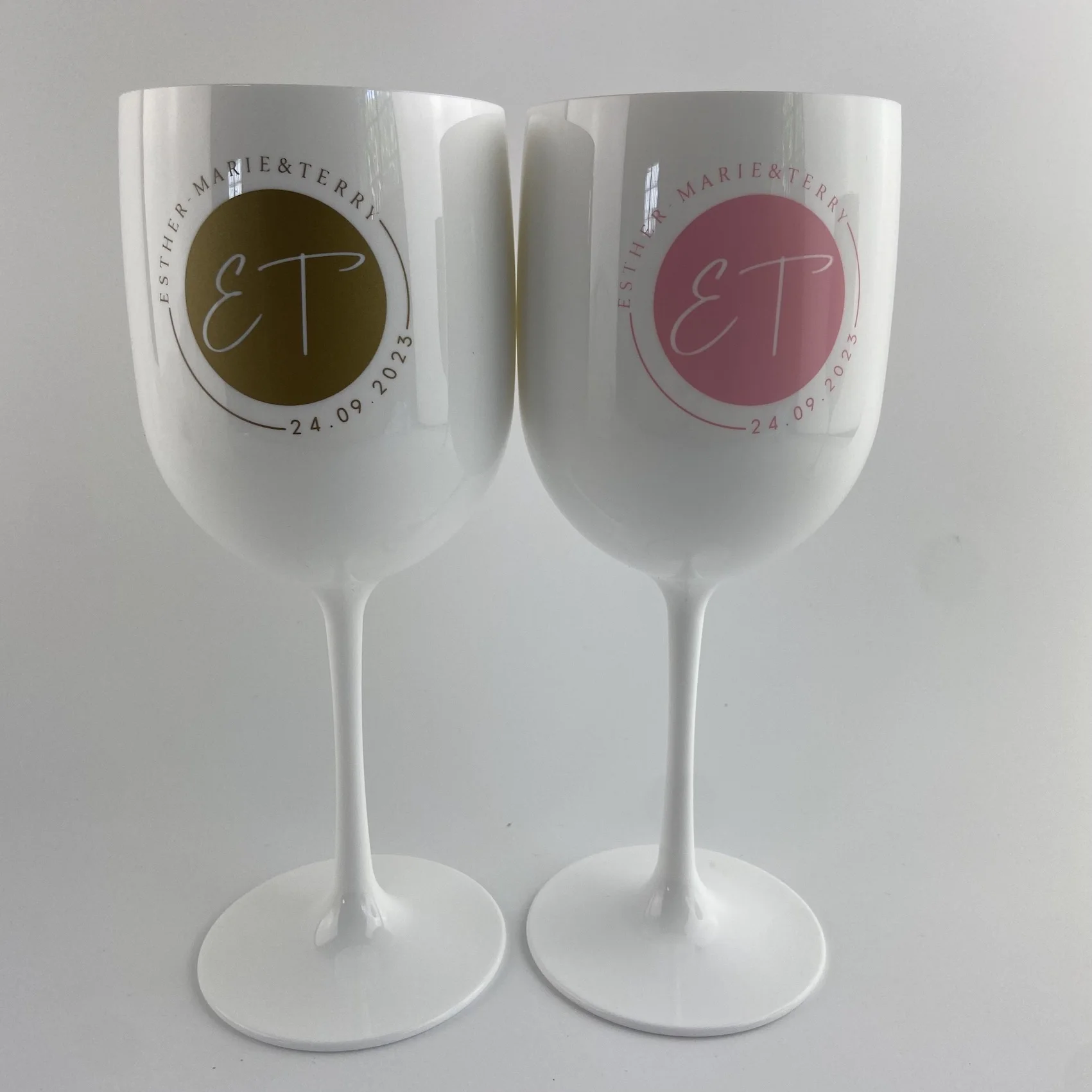 Unbreakable Reusable 16oz  Polycarbonate Plastic BLACK Wine Glasses