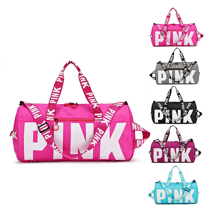 JANLON Custom Logo Large Capacity Travel Bags Gym Women Waterproof Sports Pink Duffle Bag
