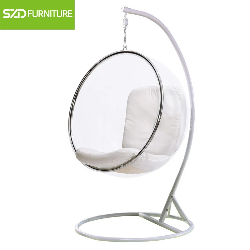 Hot Sale Garden Swing Chair Outdoor Stainless Steel Transparent Type Golden Bubble Chair for Living Room Garden