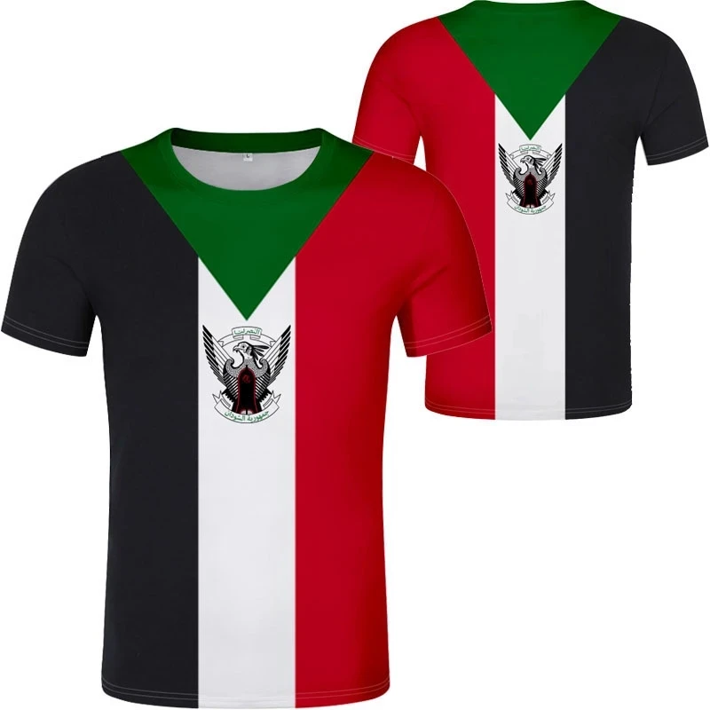 Custom Sudan Islam Sd Sudanese Arabic Arab Nation Flag Design Graphic Custom Tee Shirt Printing Street Wear Crewneck Sweatshirt