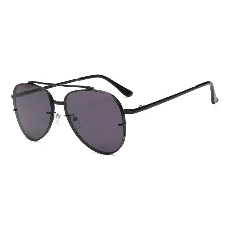 fashion unisex sunglasses 2024 Pilot metal sun glasses polarized lens custom logo glasses double bridge metal sunglasses men