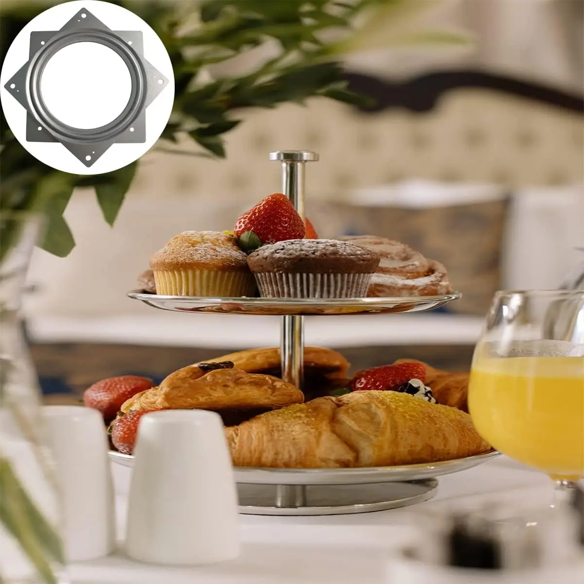 New Heavy Duty Swivel Plate Alloy Steel Square Lazy Susan Mechanism Turntable Hardware 360 Degree Rotation Lazy Susan Bearing