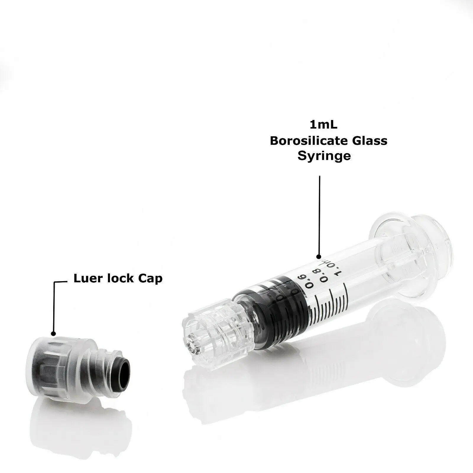 Concentrates syringe packaging 1ml luer lock glass prefilled syringe for oil