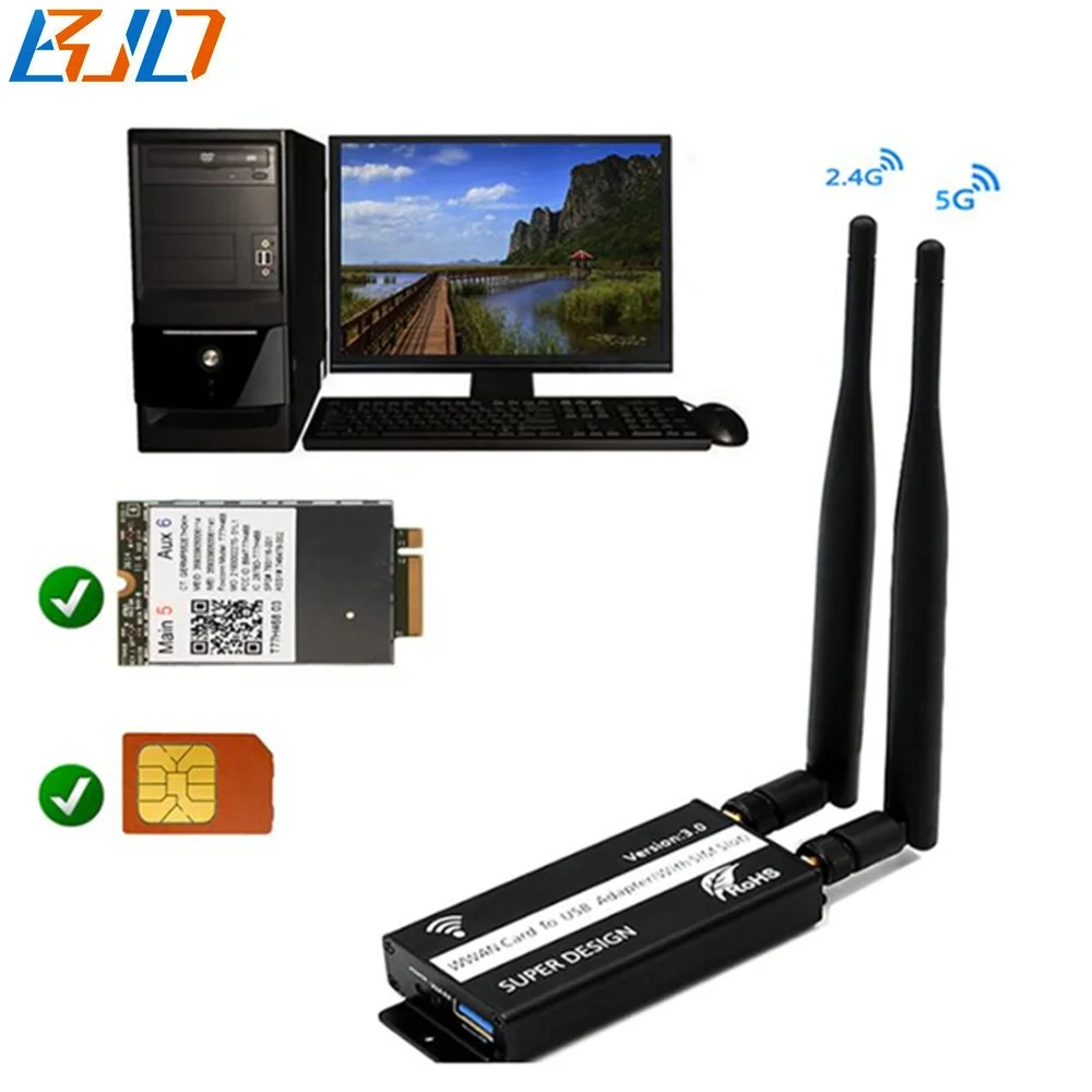 3G 4G LTE Modem NGFF M.2 B-Key to USB 3.0 Adapter Riser Card With Protection Case For Desktop Laptop in stock