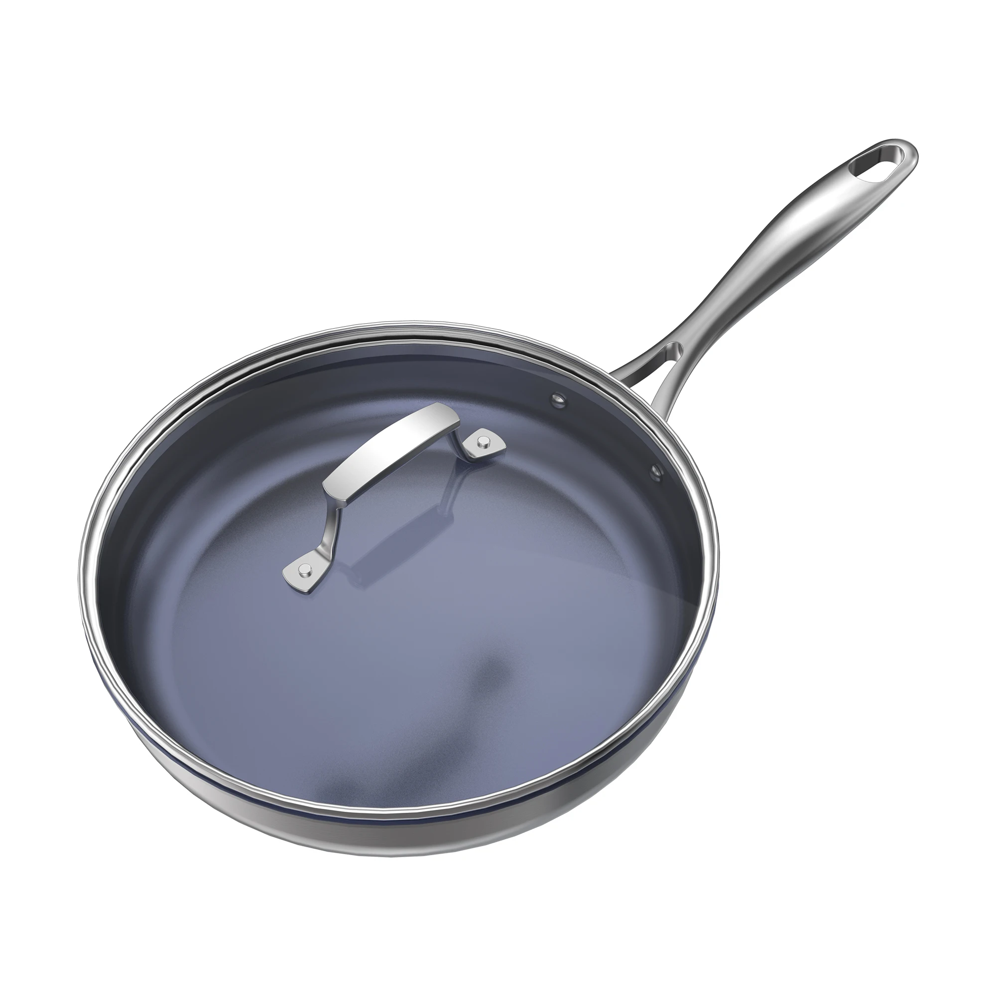 Professional Custom 26cm Durable Titanium Composite Nonstick Frying Pan With Handle