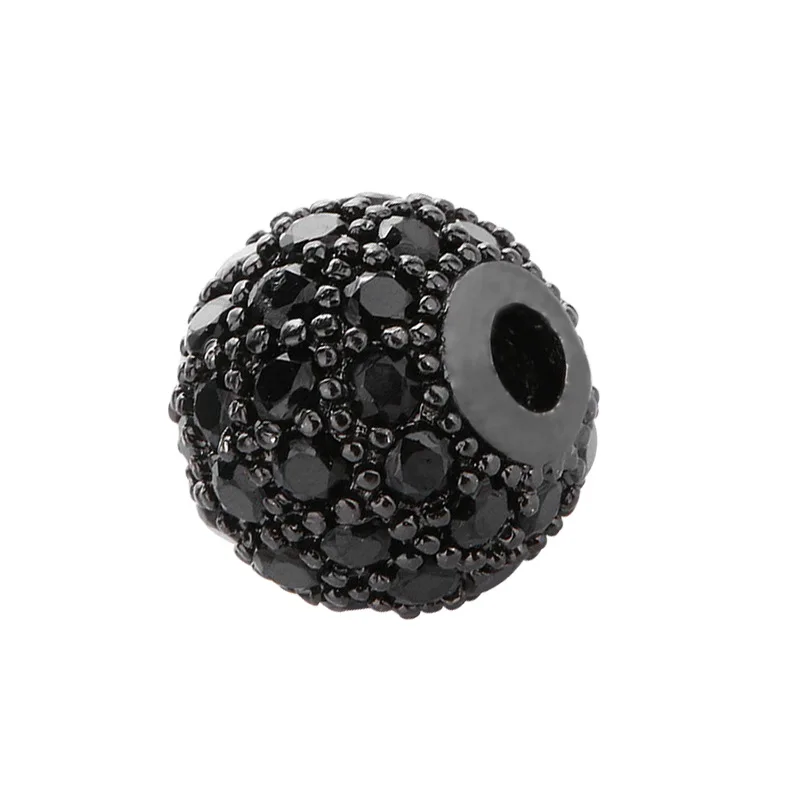 Wholesale Copper Micro Inlaid Diamond Ball DIY 6MM Circular Separated Zircon String  Loose Grain Micro Inlaid Hand Beads Jewelry