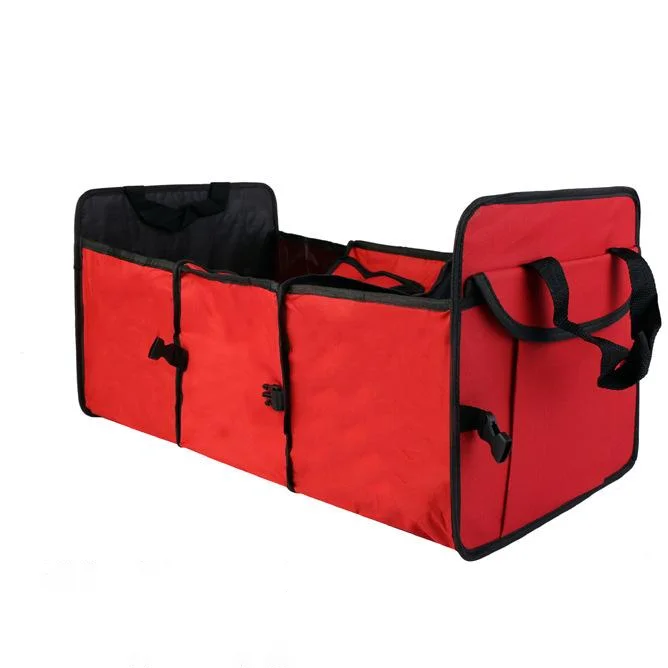 Custom Wholesale Oxford Portable Folding Car Trunk Storage Organizer Box with Insulated Area