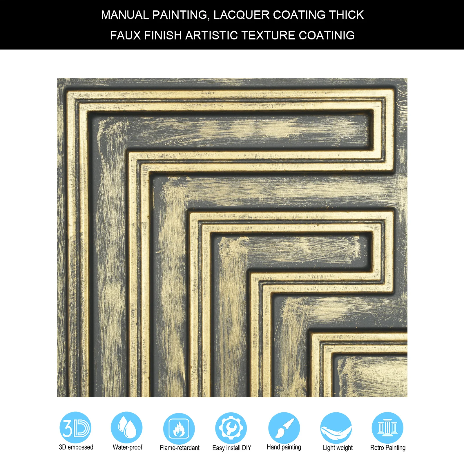 Faux finishes crevices decor wall panels Vintage Pattern Tin ceiling Tiles Easy Drop-In Installation PL25 Ancient gold