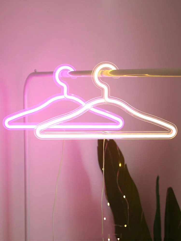 personalized plastic hangers led neon light creative plastic hanger plastic hanger display