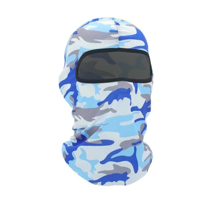 Wholesale custom outdoor summer motorbike cycling windproof balaclava bandana ice silk camo print full face mask facemask hats
