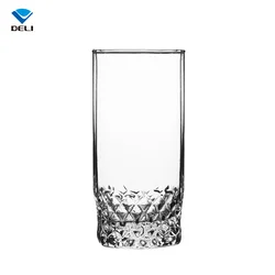 DELI Cheap Machine Made 11.2oz 330ml Big Tall Custom Clear Water Glass Tumbler in Bulk