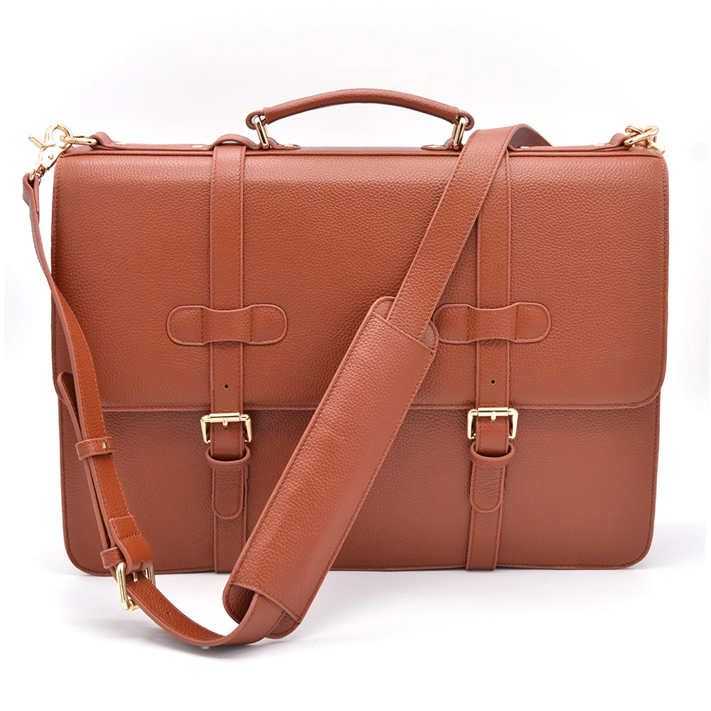 17 дюймов роскошный мужской кожаный портфель из натуральной кожи, деловой портфель