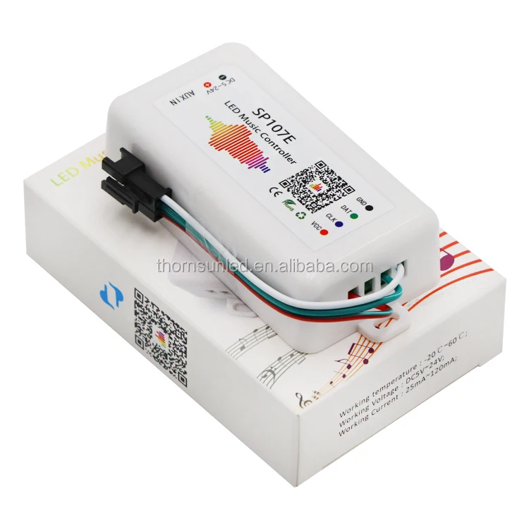 
drop ship DMX colorful led strip DC5V-24V programmable SP107E blue tooth music controller 