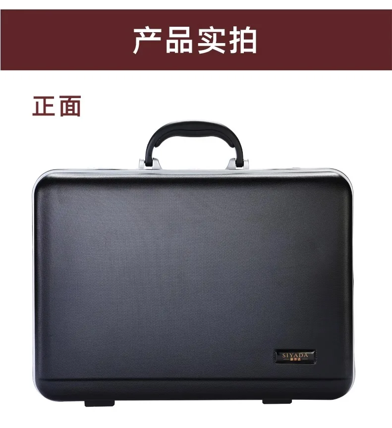 WETRUST 18' inch High Quality Black DARK RED Computer Document Organizer Hard Case Storage Laptop Briefcase Bags for business