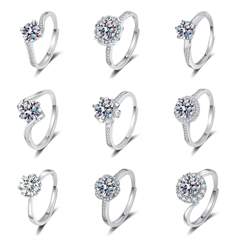 Hot Selling Wholesale Best Gift Fashion Open Adjustable White Gold Sun Flower Craw Prong Snake Princess  Ring for Women Girls