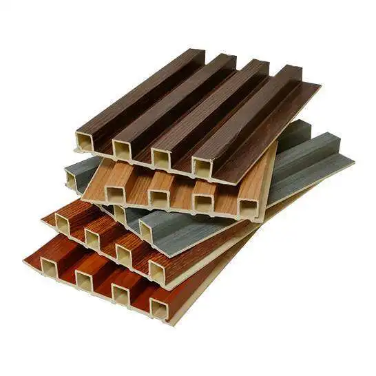 WPC wall panel Background board fluted grille long lasting fluted  wooden plastic composite for hotel hall using