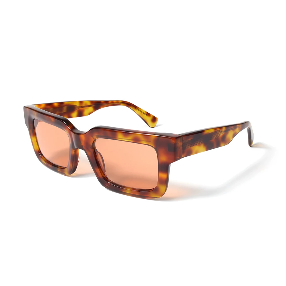 Benyi New Luxury Tortoise Shades Ladies Designer Brand Sunglasses Mens Fashion Square Handmade Mazzucchelli Acetate Sunglasses