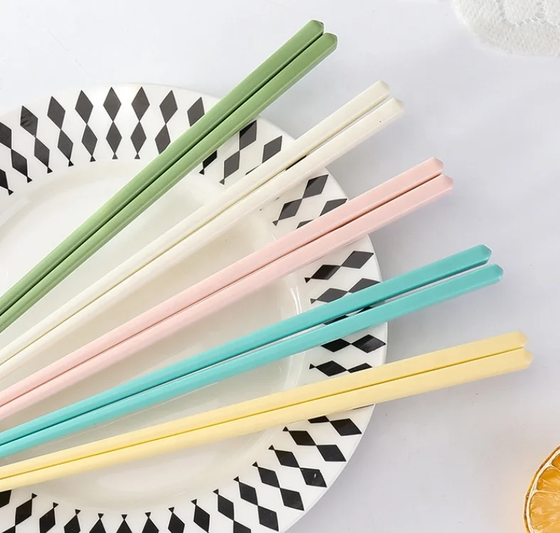 custom printed chopsticks cream yellow white pink tiffany blue green ceramic reusable chopsticks set