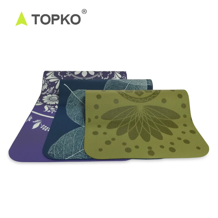 TOPKO Экстра толстый Йога упражнения пользовательский печати NBR йога