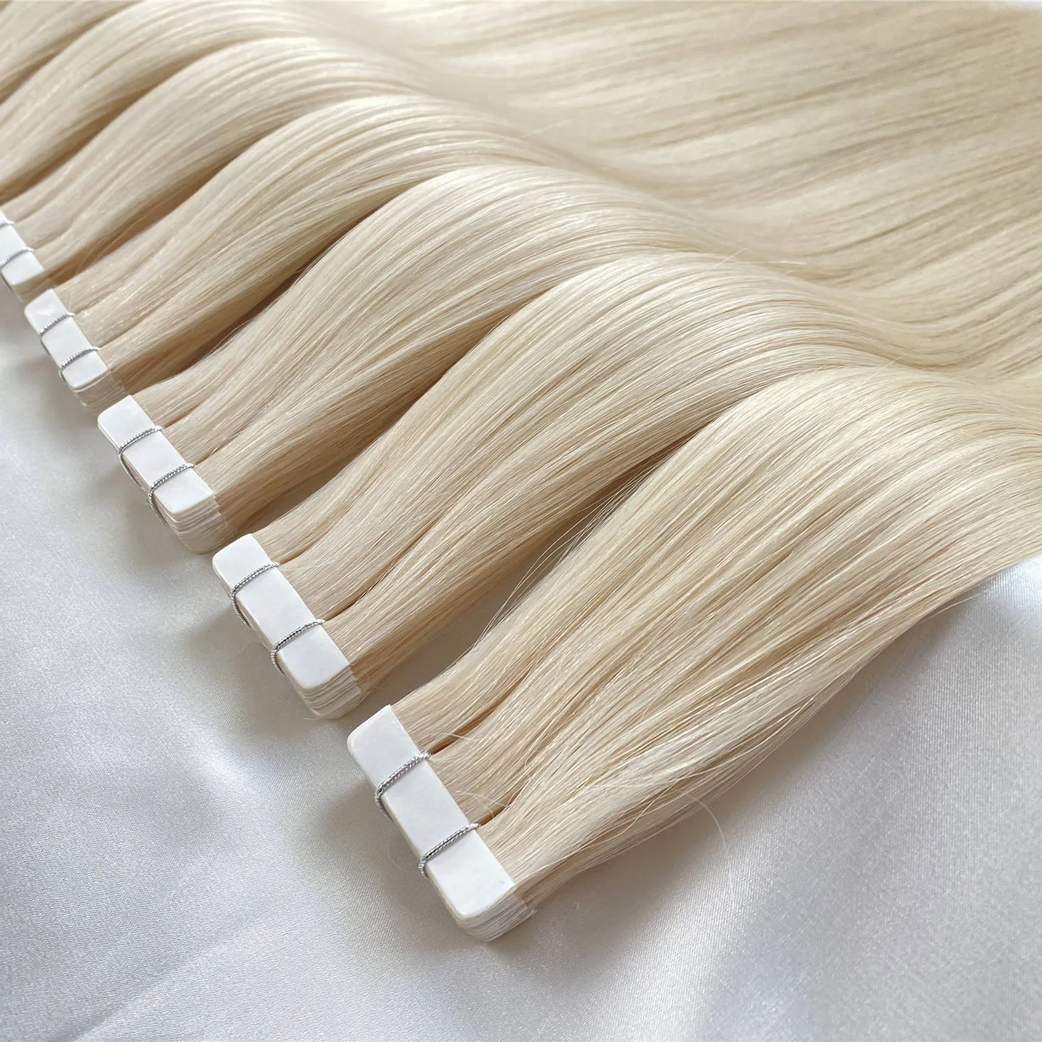100% European Human Hair Full Cuticle Aligned Tape In Hair Extension Remy Skin Weft Invisible Tape Human Hair Extensions