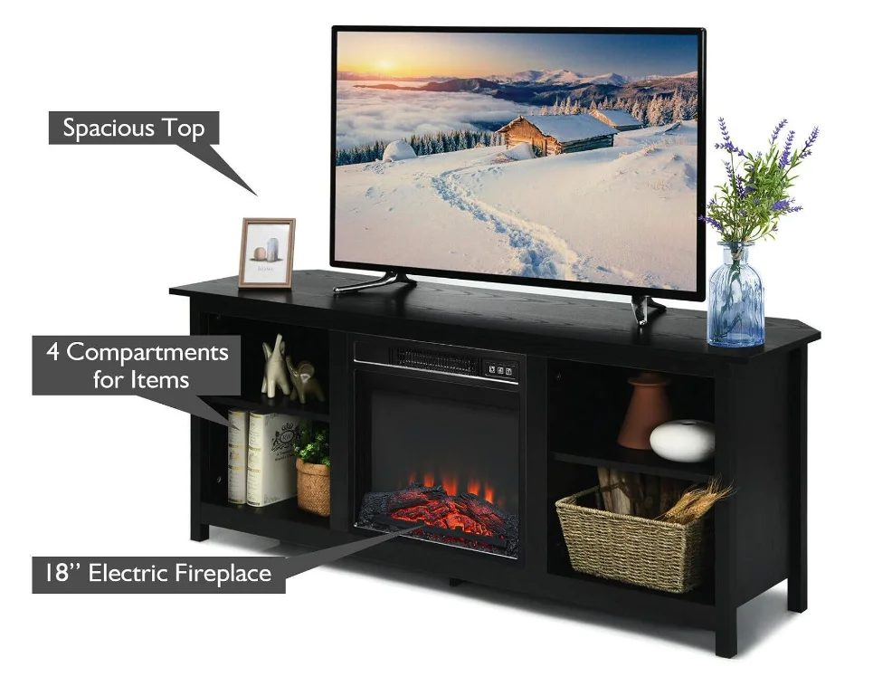 Modern Design simple TV Stand and Living Room Furniture Electric Fire Place Modern TV Cabinet Stand storage coffee table