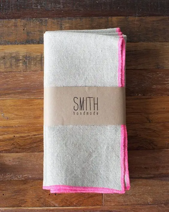 Цвета мокрого камня льняная ткань для салфеток с контрастной расцветки челночный стежок в полоску салфетка