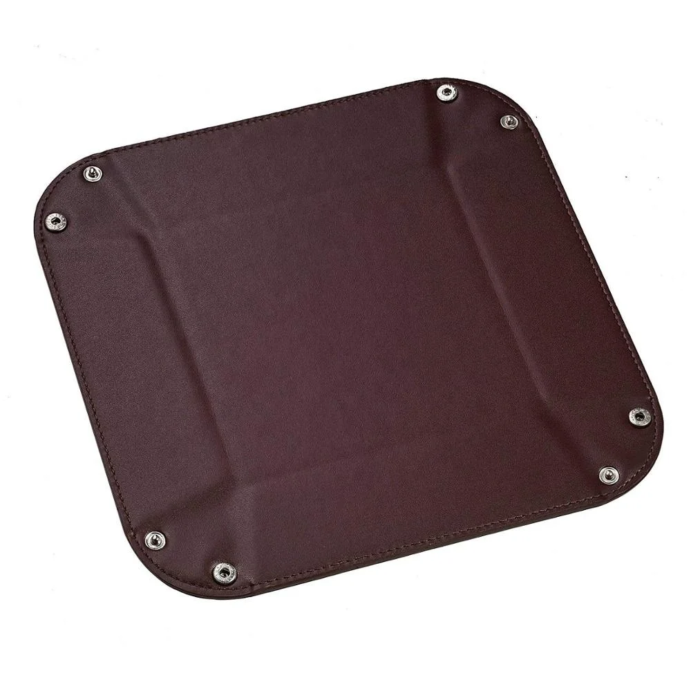 Custom best selling pu leather rolling tray storage tray with own logo