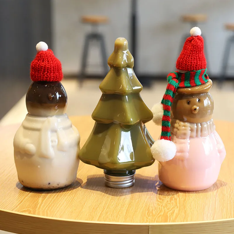 Maysure Christmas Ornaments Tower Shaped Blown Red Glass Christmas Tree with LED Lights Home Table Decor