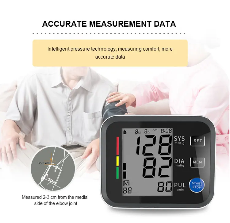 CE MDR Certified Blood Pressure Monitor And Heart Rate Monitor Big Screen Digital Upper Arm Blood Pressure Monitor BP Machine