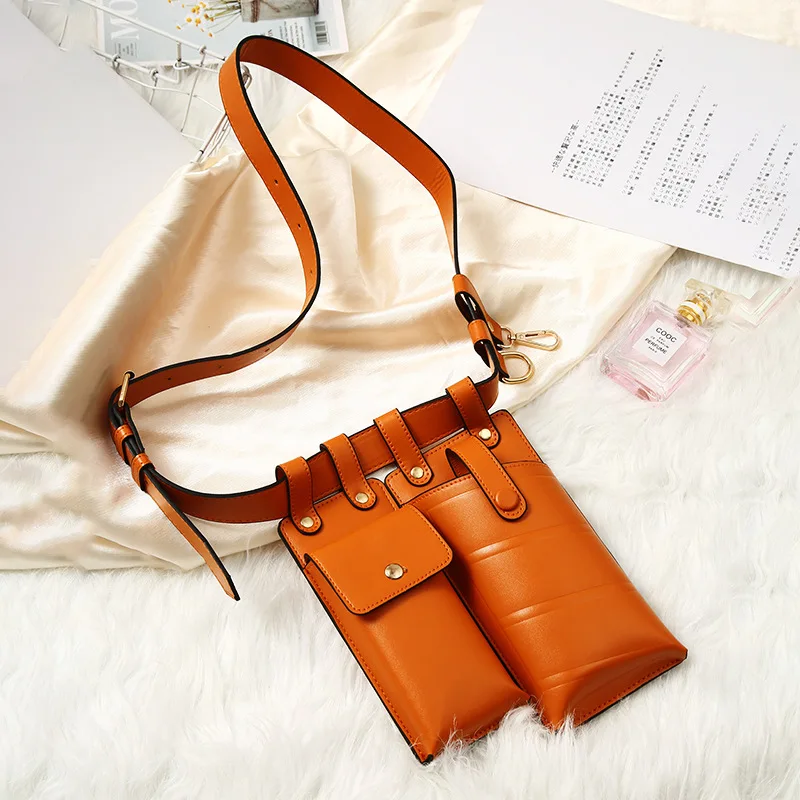 Fashion Women PU Leather Waist Belt Bag Girls Unique Small Women Chest Crossbody Mini Phone Bag