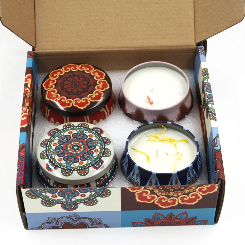 
Luxury Custom Design Private Label Decoration Wood Wick Soy Wax Scented Candle Custom Gift Box Sets 