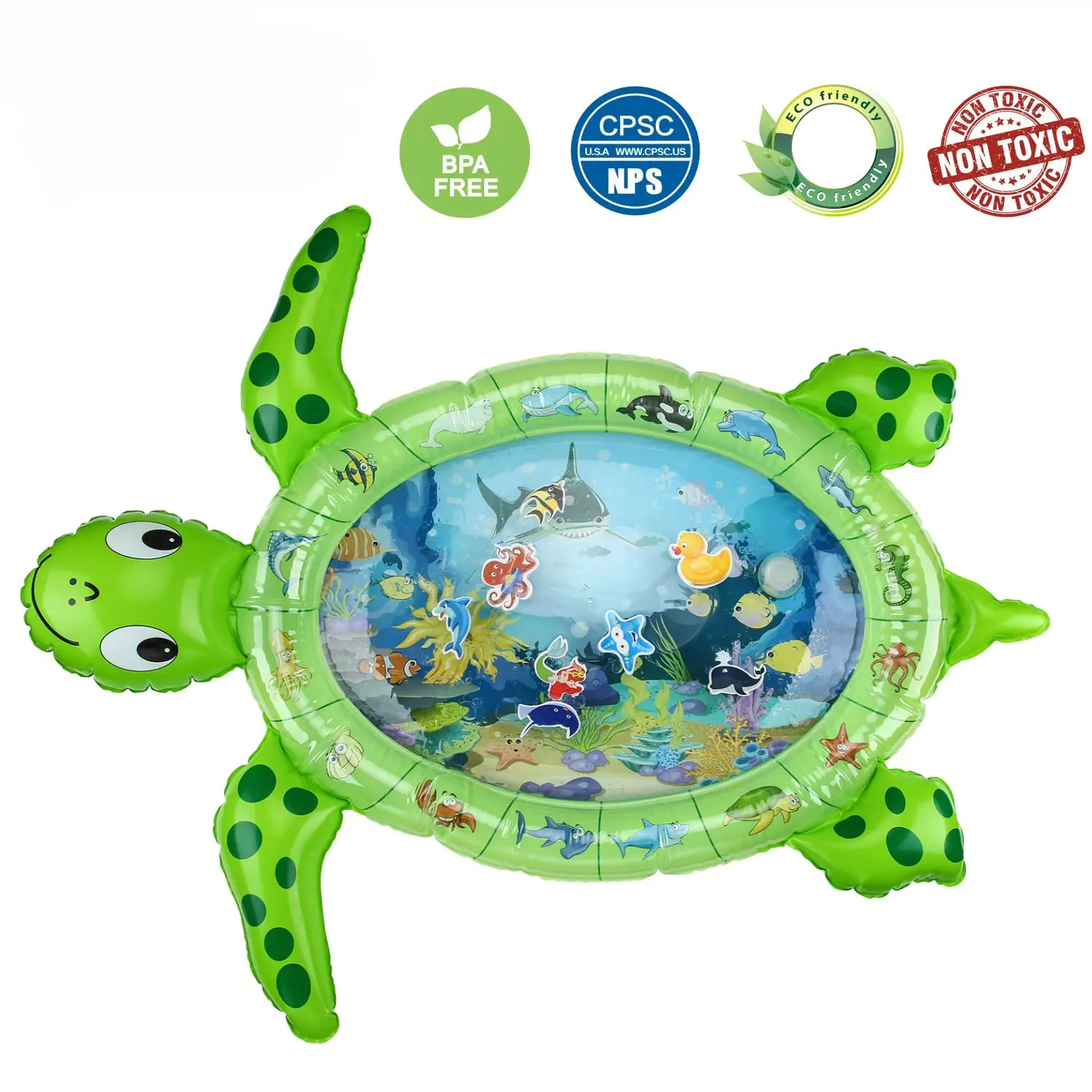 free sample baby toys turtle shapes baby tummy times waterproof inflatable non toxic gym activity kids baby water play mats