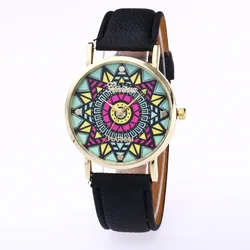 Wholesale Geneva Sun Flower Compass Belt Ethnic Style Ladies Fashion Fashion Watch Sunflower Women  Watch